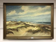 Continental school, sand dunes, oil on canvas,