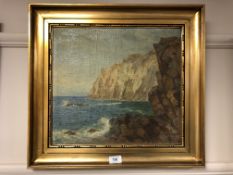 Continental school, a rocky cove, oil on board,