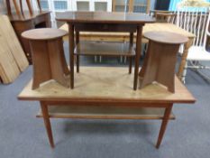 A mid 20th century Danish teak extending coffee table,