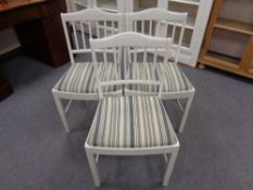 Six 20th century Scandinavian painted dining chairs