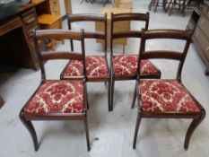 A set of six continental mahogany dining chairs comprising of two armchairs and four singles