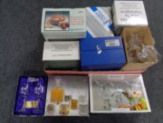 A box of boxed glass ware : Dartington, Schott Cristal,