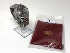 A gent's stainless steel Omega Seamaster automatic centre seconds calendar wristwatch, circa 1968,