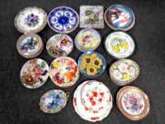 Two boxes containing a large quantity of assorted collectors and cabinet plates to include Bradex,