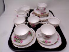 A twenty-one piece Colclough Thistle patterned tea service