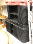 Two Dutch pastoe shutter door cabinets (black)