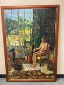 David Belilios : Nude by window, oil on canvas, 151 cm x 100 cm.