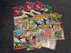 Vintage The Mighty World of Marvel starring The Incredible Hulk oversized comics and Harry Potter