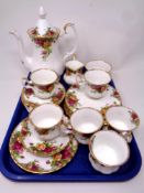 A twenty-one piece Royal Albert Old Country Roses tea set
