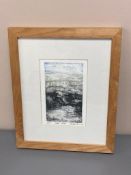 David Belilios : Fallow Hill, etching, 2/25, signed, 16 cm x 10 cm.