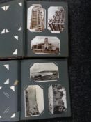 Two albums of antique postcards to include many British locations including Durham, Newcastle,