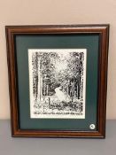 David Belilios : Snow in Countess Park, mono print, 1/150, signed, 20 cm x 15 cm.