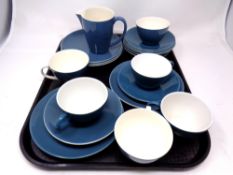 A tray of a quantity of Poole tea china