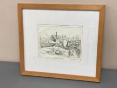 David Belilios : High Borrans, etching, signed, 20 cm x 15 cm.