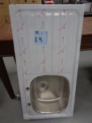 A Franke stainless steel and sink insert, width 101 cm.