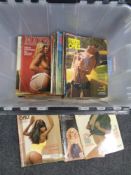 A box containing vintage gentleman's magazines to include Men Only