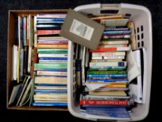 A box and a crate containing a quantity of volumes including history and archeology