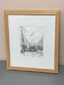 David Belilios : Bear walk, pencil sketch, signed, 20 cm x 15 cm.