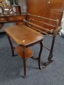 A beech towel rail together with a two tier occasional table