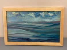 David Belilios : View from Pitland Hill, oil on glass, 37 cm x 22 cm.