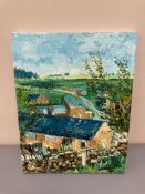 David Belilios : Boat road, oil on canvas, 36 cm x 28 cm.