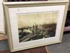 After Jan Radwanski : The Observer, Tyne Bridge Under Construction, photographic print,