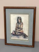 David Belilios : Nude, watercolour, signed, 29 cm x 20 cm.