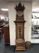 A 19th Century German Oak and Burr Walnut Symphonion or Polyphon Disc Player/Clock,