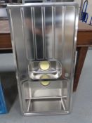 A stainless steel one and a half sink and drainer insert, width 100 cm.