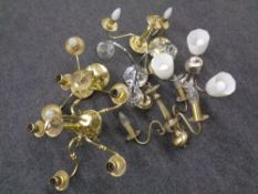 A box of six assorted pendant light fittings