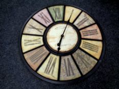 A contemporary oversized wall clock