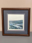 David Belilios : Kielder Dam, screen print, 3/18, signed, 16 cm x 16 cm.