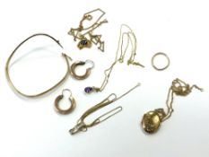 A yellow metal locket on 9ct gold chain, A 9ct gold Australia locket on gilt chain,