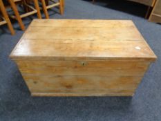 A Victorian pine blanket chest