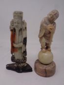 Two Chinese soapstone figures