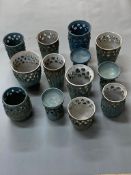 David Belilios : Thirteen items of studio pottery : vases and stands CONDITION REPORT: