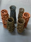 David Belilios : Six studio pottery lamp bases,