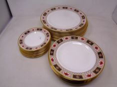 Twenty-seven Royal Crown Derby Derby Border dinner,