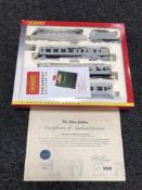 A Hornby 00 gauge The Silver Jubilee train set with certificate, boxed but lacking lid.
