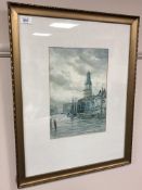 John Hamilton Glass (Scottish 1820-1885) : On the Canal at Ralley, watercolour, signed,