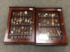 A pair of glazed wall-hanging display cabinets,