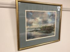 Walter Holmes : Spanish Battery, Tynemouth, colour chalks, signed, 23 cm x 29 cm, framed.