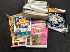 A box of late 20th and 21st century circus posters