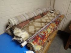 Ten rolls of upholster's fabric