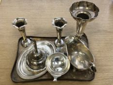 A small quantity of silver plate including quaich, wine funnel,
