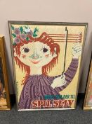 Continental colour print depicting a musician,