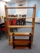 A set of 19th century wall mounted bookshelves together with a further set of shelves
