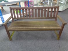 A wooden garden bench