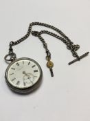 A silver open face pocket watch signed Ward & Marsh, 7 Castle Gates, Shrewsbury,