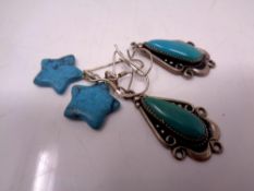 Two pairs of silver earrings
